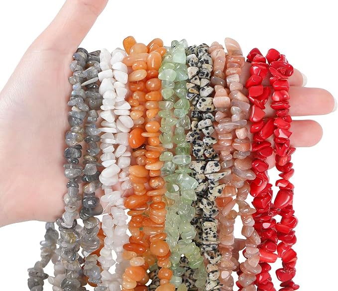 LAIDANLA Prehnite 400pcs Natural Chip Stone Beads 5-8mm Healing Crystal - Image 3
