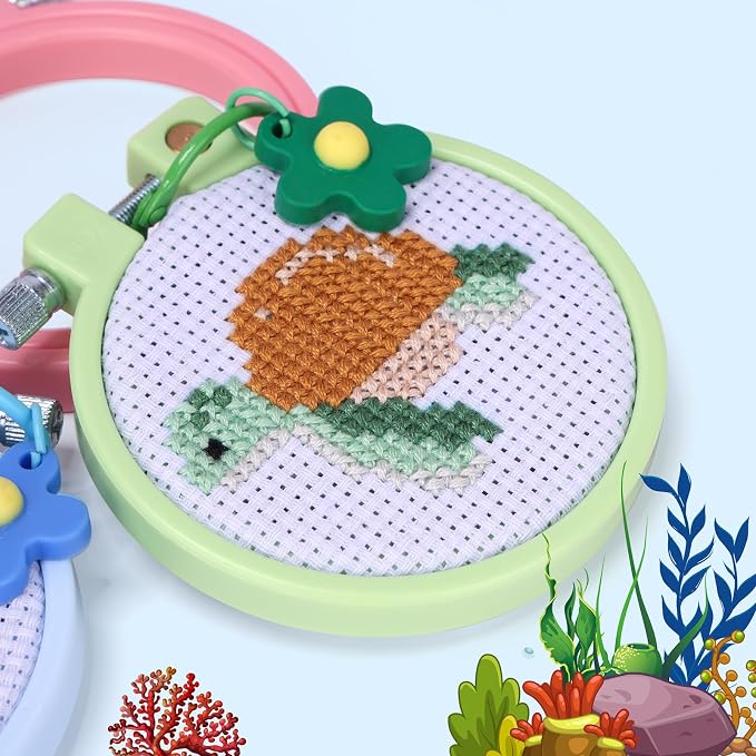 Caydo 6 Pieces Sea Animal Cross Stitch Kit - Image 4