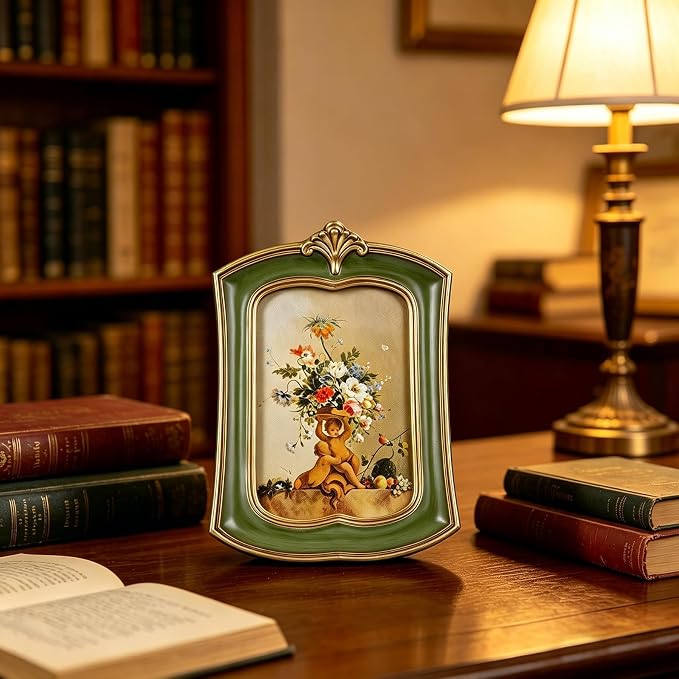 Vintage Picture Frame 4x6 Antique Ornate Photo Frame Tabletop and Wall Hanging - Image 8