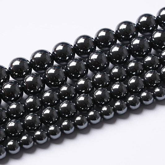 36pcs 12mm AAA Black Hematite Beads Crystal Energy Stone Healing Power Natural Stone Gemstone Round Loose Beads for Jewelry Making DIY Bracelets
