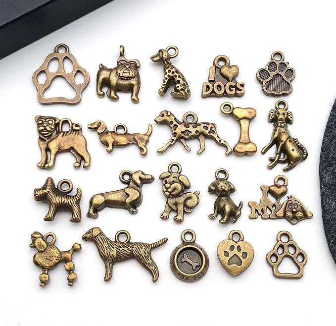 WOCRAFT 60pcs Antique Bronze Dogs Bracelet Charms - Image 5