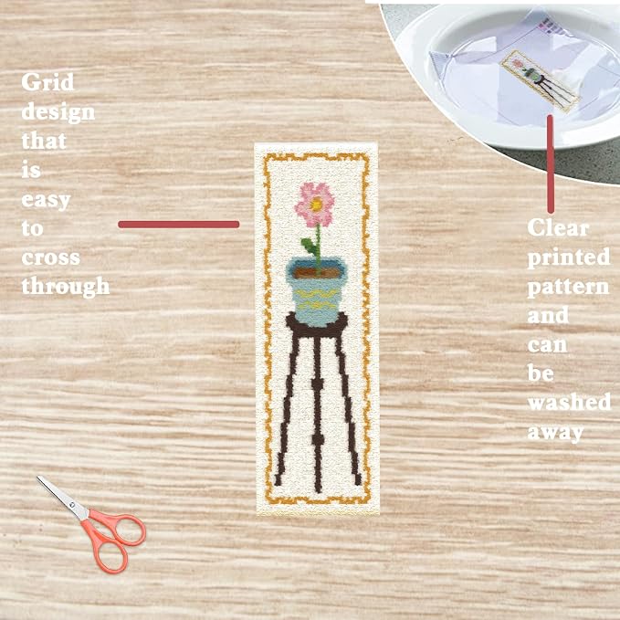 FREEBLOSS 6 Set Cross Stitch Bookmark Kit Flowers Patterns Stamped Cross Stitch - Image 3