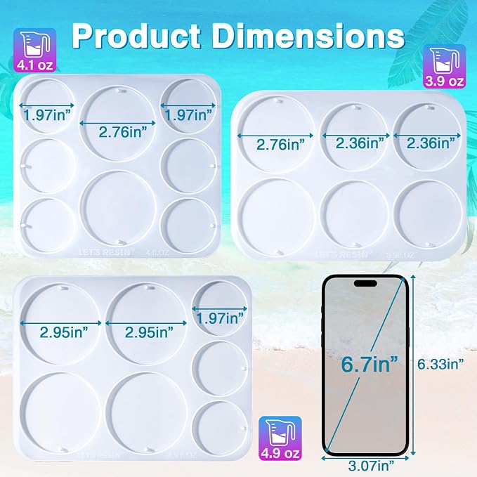 LET’S Resin 21-Cavities Keychain Resin Molds - Image 2