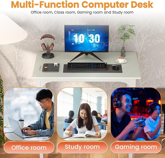PayLessHere | 32 Inch Computer Desk | White | Office Desk - Image 5