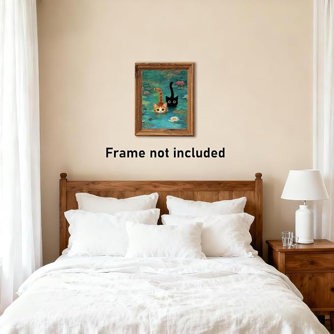 RLTXBUK Cat Cross Stitch Kits, Whimsical Monet Inspired Floral Black Orange Cat - Image 5