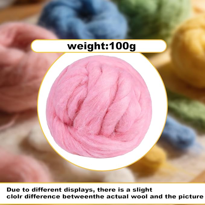Wool Roving-3.5oz Needle Felting Wool, Soft Multi-Color Wool Fiber, Perfect - Image 2