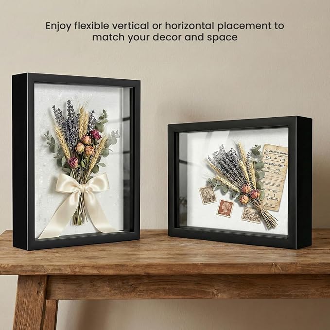 8x10 Shadow Box Frame with Linen Background & Metal Push Pins, Plexiglass Front - Image 7