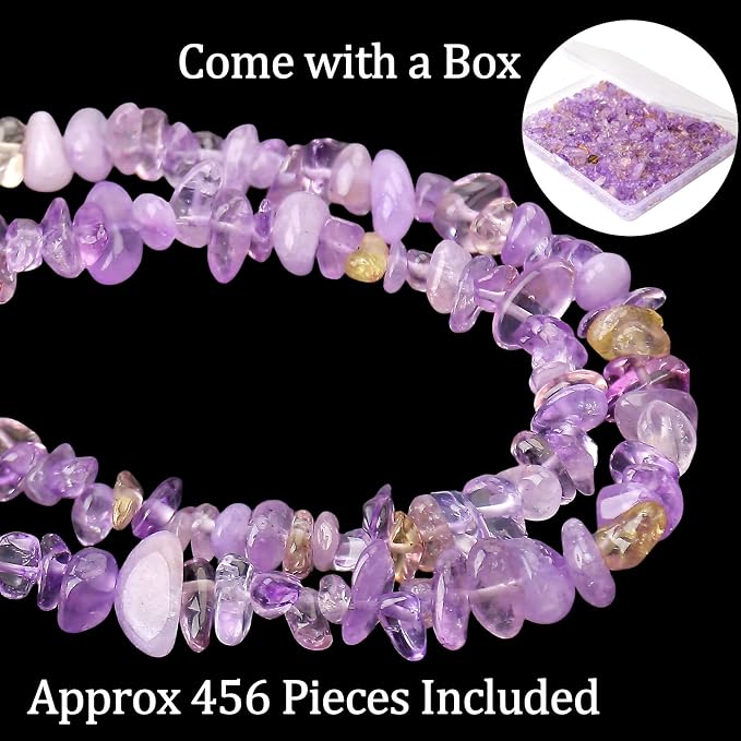 456 PCs Natural Chip Stone Beads, 5-8mm Irregular Multicolor Gemstones Loose - Image 4
