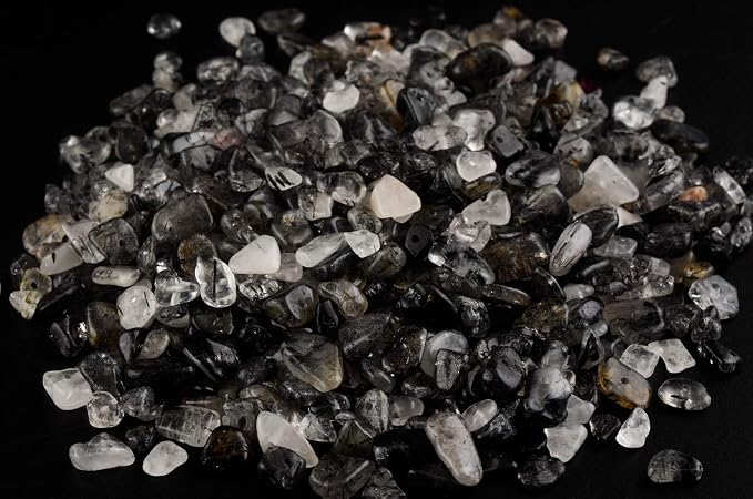 Natural Chip Stone Beads Black Rutilated Quartz 5-8mm About 400 Pieces - Image 2