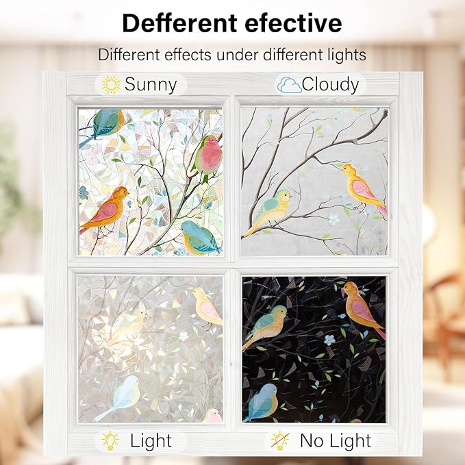 Ranzdn Window Privacy Film, Stained Glass, Static Cling, 23.6" x 157.4" | No - Image 7