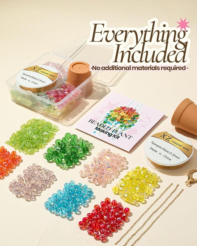 Beaded Plant Kit, Real Crystal Suncatcher Craft Kit - Image 3