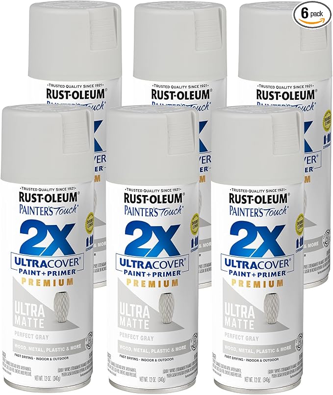 Rust-Oleum Painter's Touch 2X Ultra Cover Spray Paint, Perfect Gray | Indoor by Rust-Oleum