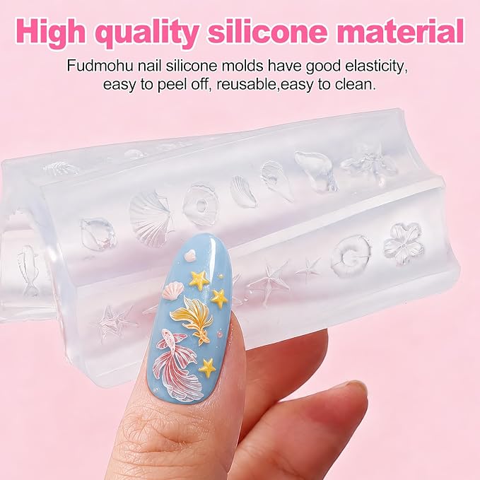 6pcs Ocean Silicone Nail Art Molds - Image 7