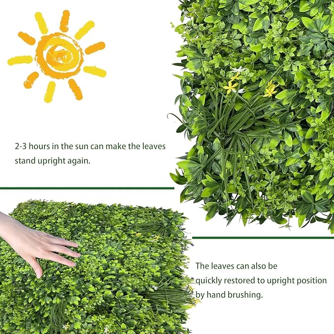 Artificial Plant Wall Roll: 60 X 120 in UV-Anti Ivy Privacy Fence Screen Faux - Image 7