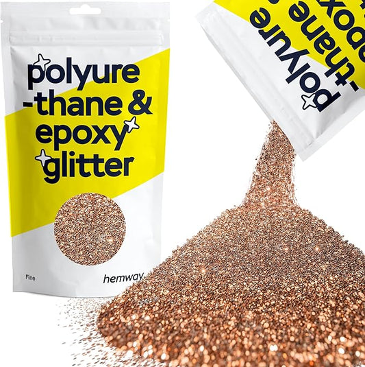 Hemway Polyurethane & Epoxy Resin Glitter 100g / 3.5oz Metallic Crystal Flake Additive for Flooring Jewelry Tumblers Glass Pigment - Fine (1/64" 0.015" 0.4mm) - Bronze Brown