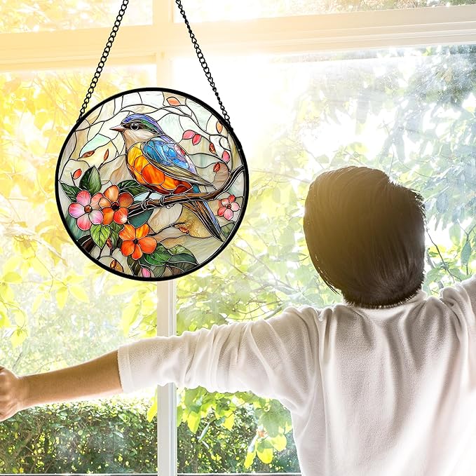 DASTOLL Stained Glass Window Hanging, and Mom 7.8 in - Image 4