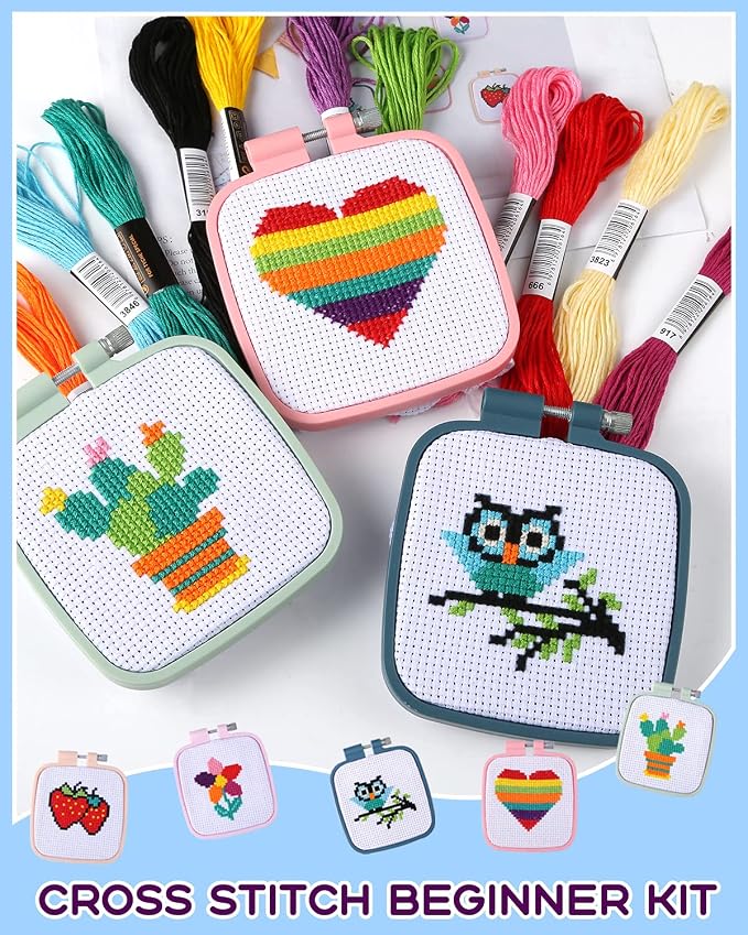 Pllieay 5PCS Cross Stitch Kits for Beginners for Kids 7-13, Includes 5 Project - Image 4
