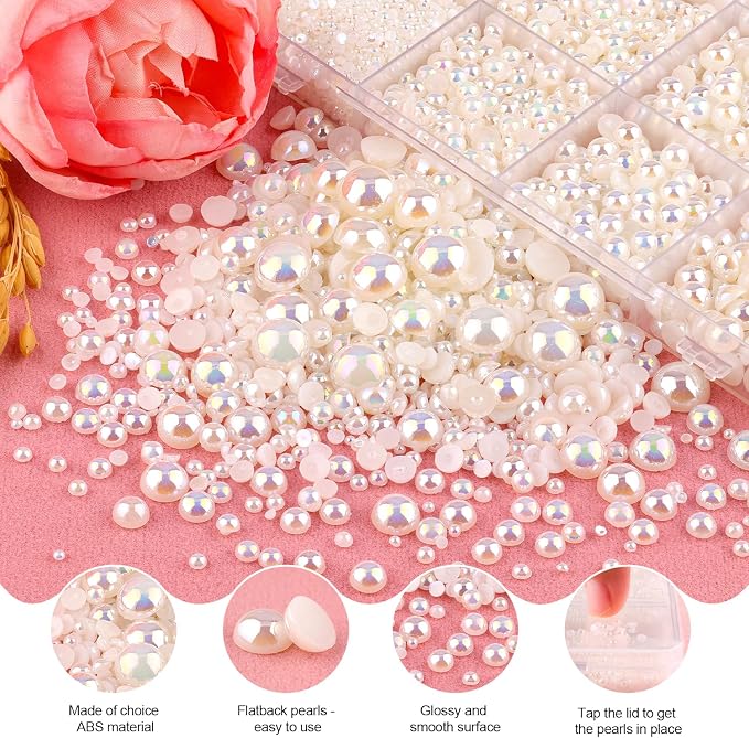 13000Pcs Flatback Pearls for Crafting, Bedazzling Bead for DIY Crafts Clothing - Image 7