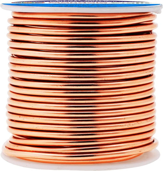 Mandala Crafts 12 Gauge Anodized Aluminum Craft Wire for Jewelry Making - 60 FT Colored Flexible Copper Tone Wire - Bendable for Bonsai Armature Crafting Sculpting