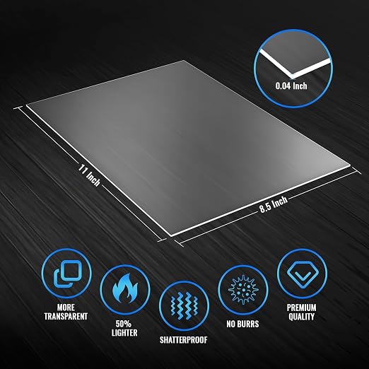 6 Pack of Acrylic Sheets 8.5x11-0.043" Thick Clear Extruded Plexiglass Sheets - Image 3