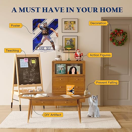 0.99'' Double Sided Sticky Tack, 75pcs Removable Mounting Putty, No Trace Adhesive Putty, TackPutty for Wall Hanging, Crafts, Posters, Picture Classroom Decoration Museum