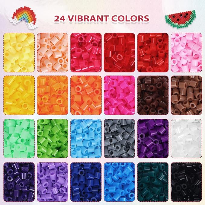 Fuse Beads Kit 24 Colors Melting Beads 21000 Pcs 5mm Beads - Image 7