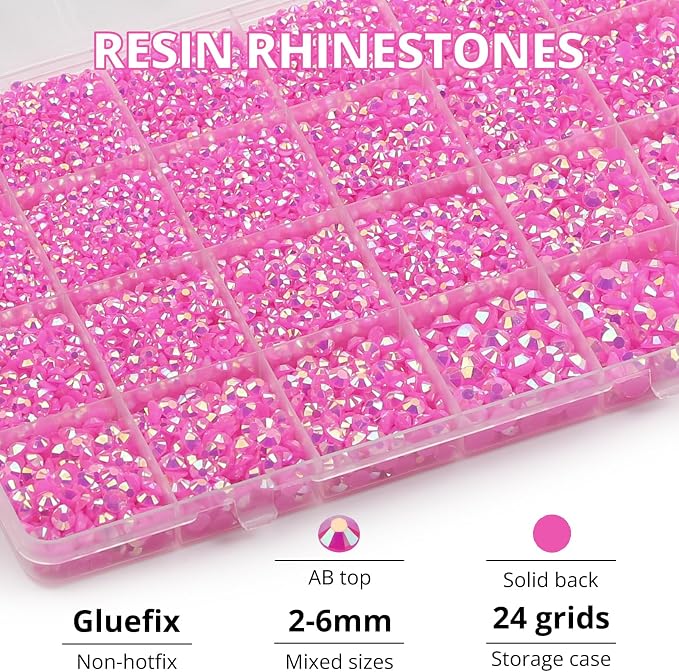 31000Pcs Hot Pink AB Resin Rhinestones - Image 3