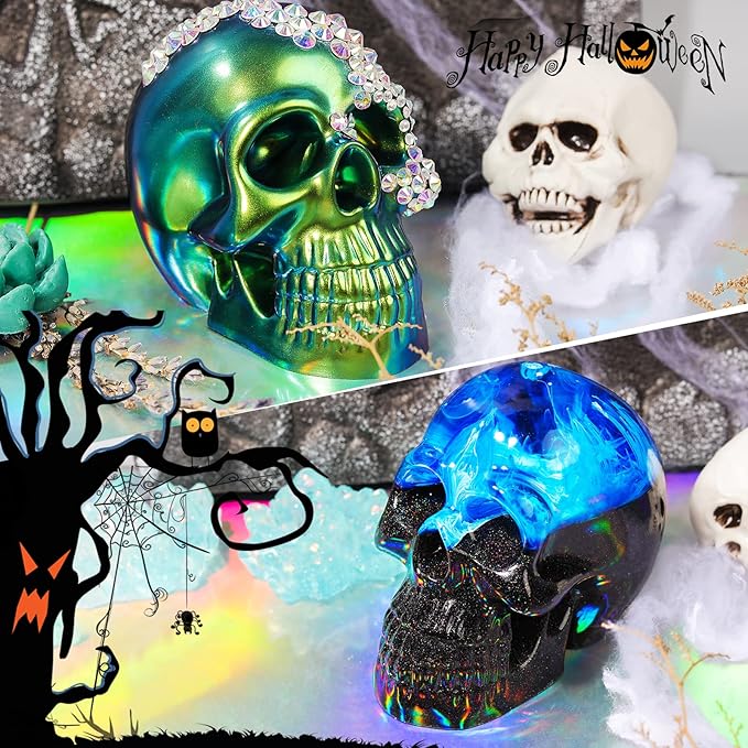 LET'S RESIN Silicone 3D Large Skull Shape Molds, Skeleton Skull Epoxy Resin Mold for Candle Making, Home Decor, Outdoor, Resin Casting Art Crafts