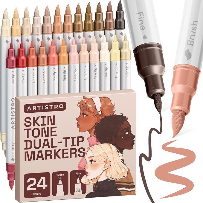 ARTISTRO 24 Skin Tones Acrylic Paint Markers by ARTISTRO