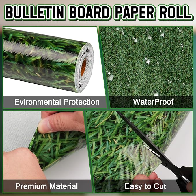 Inkspire Grass Bulletin Board Paper Roll, 14.8FTx47IN Large Reusable Waterproof - Image 3