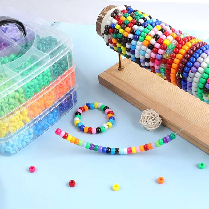 Pony Beads for Bracelets 3600 Pcs Plastic Beads for Friendship Bracelets - Image 5