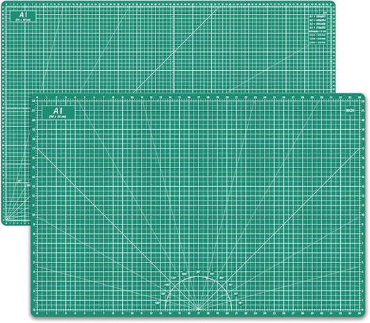 Headley Tools Thickened 24 x 36 Inch Self Healing Sewing Cutting Mat, A1 Rotary Cutting Sewing Mat for Crafts, Double Sided 5-Ply Table Cutting Board for Fabric Quilting Leather Hobby, (Green)