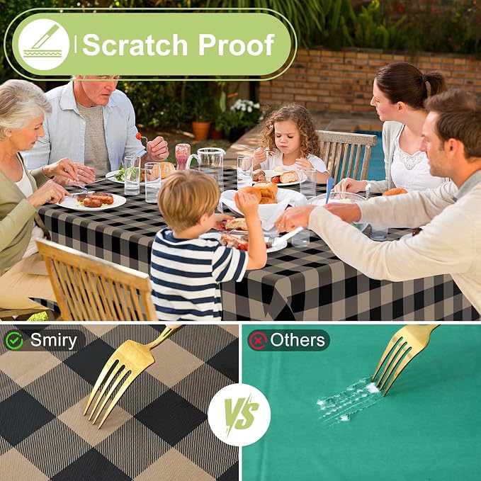 Smiry Oval Table Cloth, Waterproof Vinyl Tablecloths - Image 5