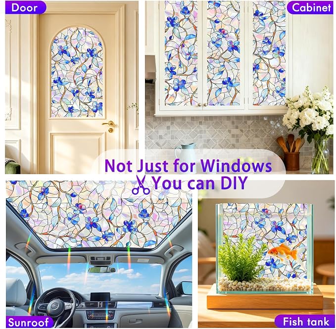 SOMWISE Rainbow Window Privacy Film, Heat Control, UV Blocking, Anti-Glare - Image 6