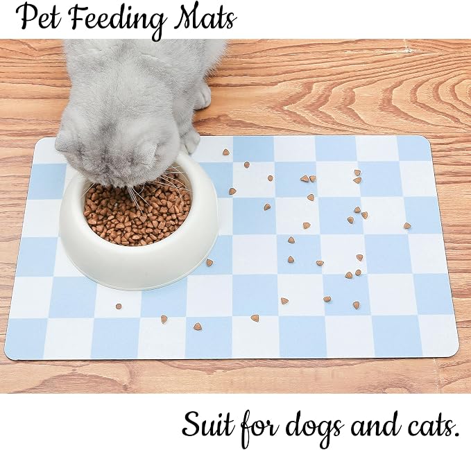 Ralxion Checkered Dog Feeding Mat, Absorbent Mats - Image 4