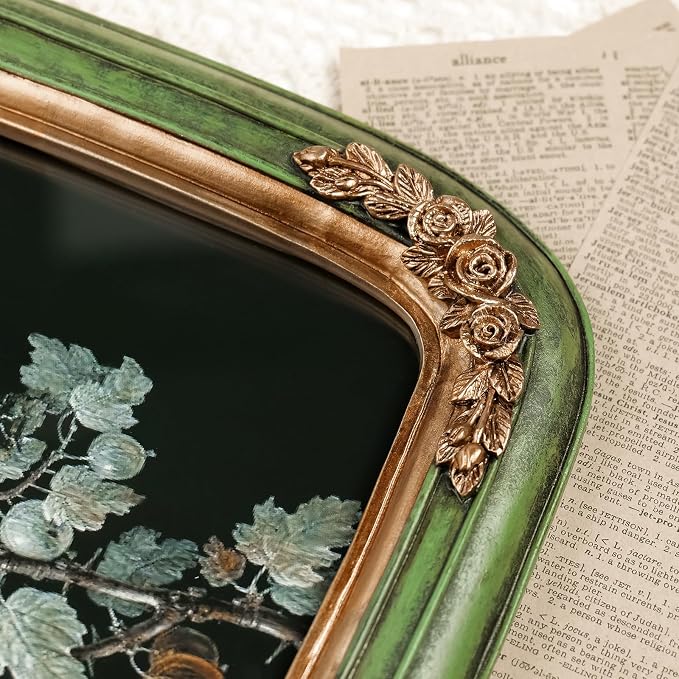 Cuspin 8x10 Vintage Picture Frame, Ornate Green and Gold Frames, Hand-Crafted - Image 4