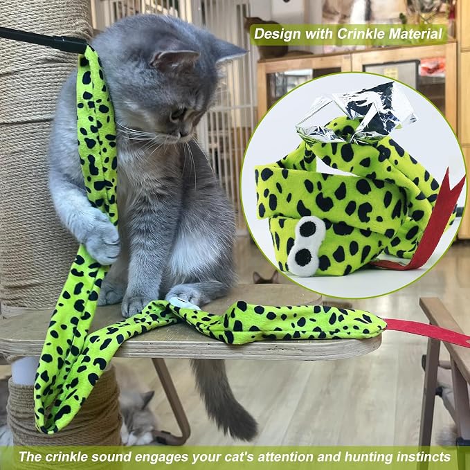 Interactive Cat Toy Wand with Catnip Mouse, Cat Teaser Wand Rainbow String - Image 3