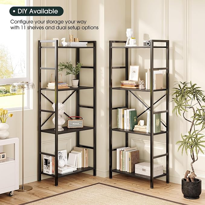 GRUSIGN Triple 4 Tier Book Shelf, Modern Bookcase Shelf, Freestanding Large - Image 7