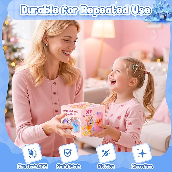 cosone Arts and Crafts Kits for Kids Age 3-12, Fabric Flower Bouquets Toys, DIY Craft Kits Toys for Kids, Ideal Gifts for Preschool Girls, Educational Handmade Frozen Toy for Girls Ages 3 4 5 6 7 8 9