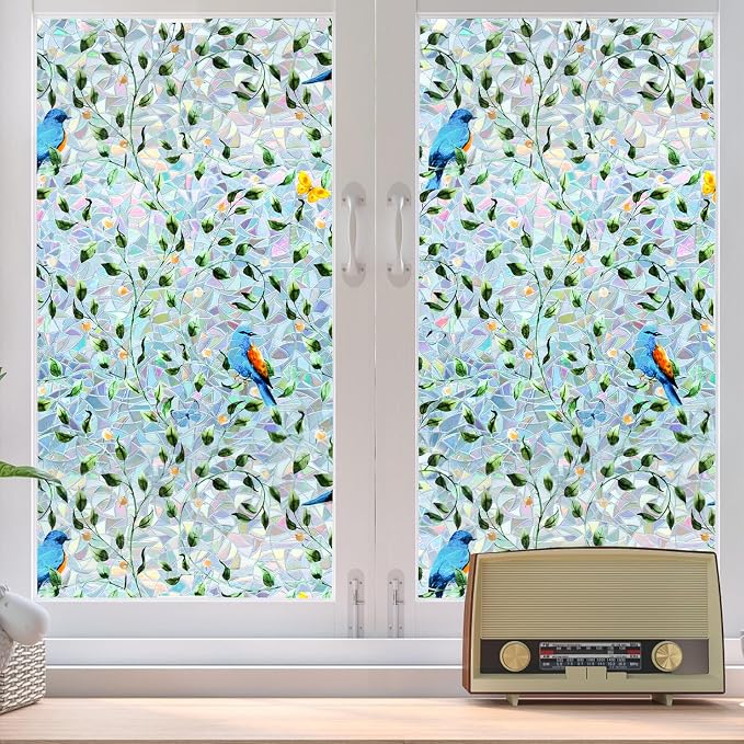 DKTIE Country Rustic Stain Glass Window Film by Dktie