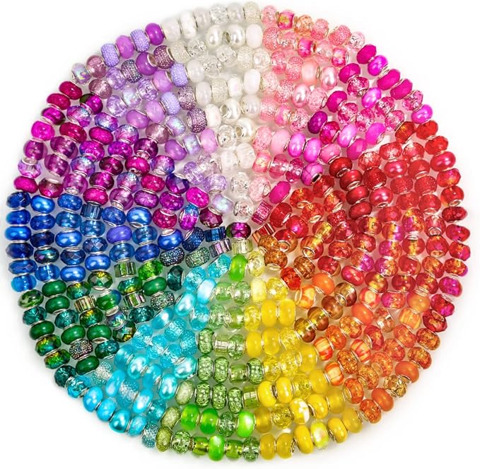Cludoo Large Hole Glass Beads for Jewelry Making by Cludoo