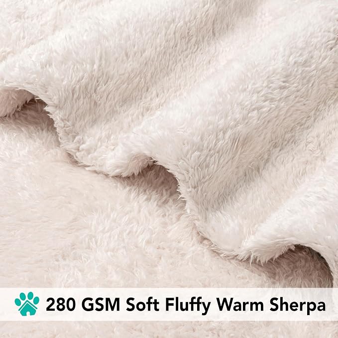 PetAmi Dog Blanket for Small Medium Dogs Beige, Fluffy Soft Puppy Blanket - Image 4