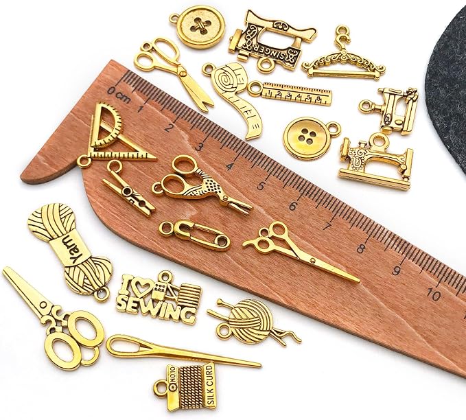 WOCRAFT 60pcs Antique Gold Sewings Bracelet Charms - Image 4