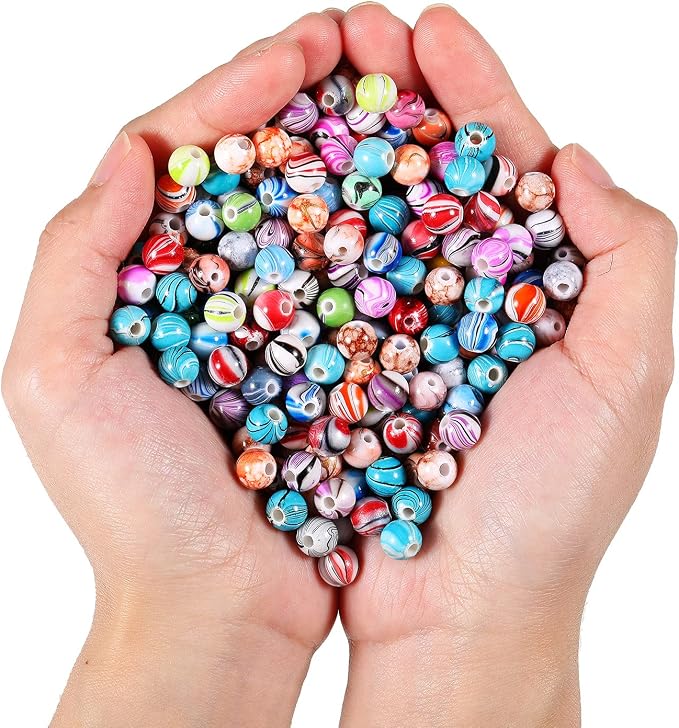 Hicarer 500 Pcs 8 mm Beads Bulk Acrylic Craft Beads - Image 6