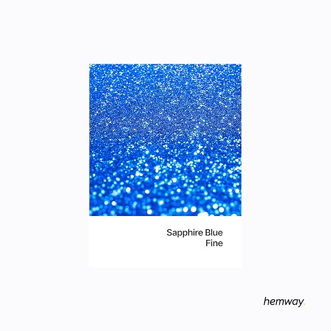 Hemway Polyurethane & Epoxy Resin Glitter 100g / 3.5oz Metallic Crystal Flake Additive for Flooring Jewelry Tumblers Glass Pigment - Fine (1/64" 0.015" 0.4mm) - Sapphire Blue