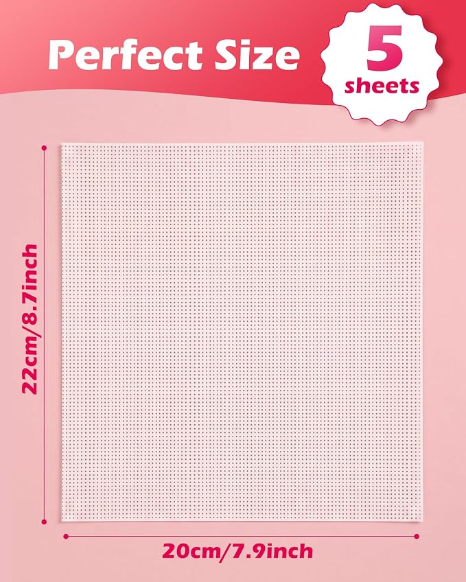 Zplontya 5 Pack Water Soluble Cross Stitch Canvas – 14 Count Embroidery - Image 2