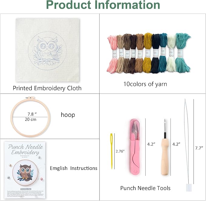 Myfelicity Adorable Owl Punch Needle Kit – Beginner-Friendly DIY Craft Set - Image 3
