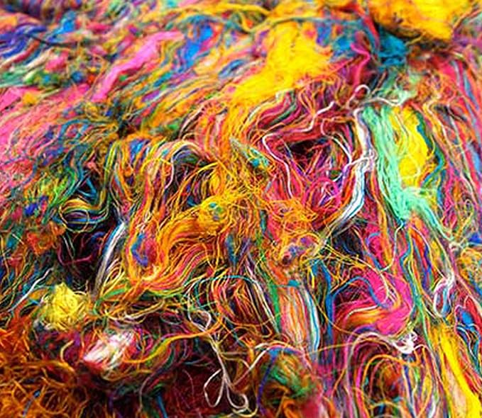 Saree Silk Fiber Multicolor Throwsters Waste - Image 5