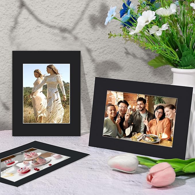 15 Pack 20x16 Black Picture Mats, Frame Mattes for 11x14 Pictures Display Photo Frame Mat Core Bevel Cut Mat Board Show Kit for Photos, Prints, Artworks