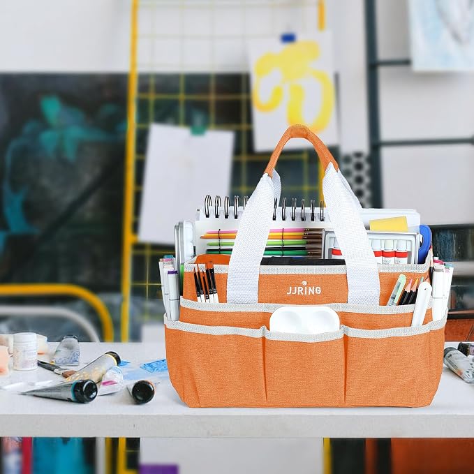 JJRING Craft Organizer Tote Bag, Art Storage Caddy - Image 2